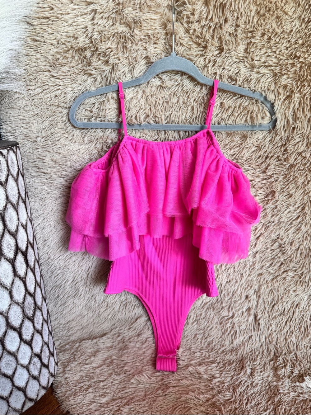 Willow Hot Pink Ruffle One-Piece Bodysuit